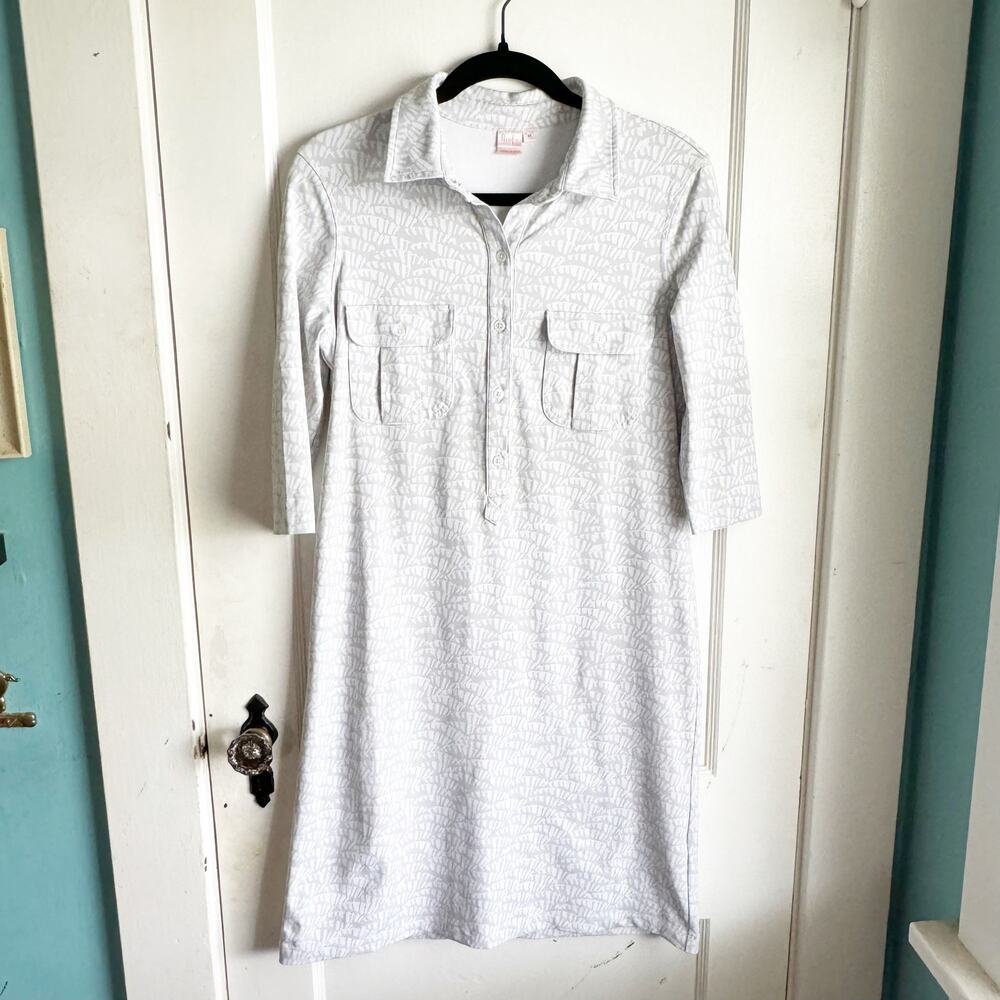 Persifor Winpenny Collared Super Soft Stretch 3/4 Sleeve Quarter Button Dress M